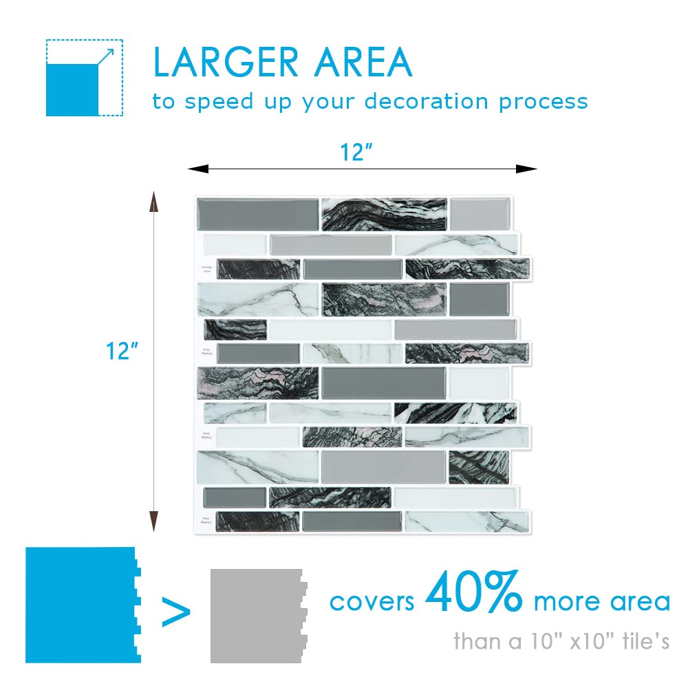 Vamos Tile 10-Sheet Peel And Stick Tile Backsplash,12 ''X12 '' Premium Wall Sticker Stick On Kitchen Backsplash Peel And Stick T